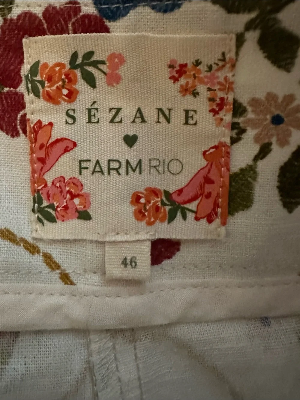 Sezane x Farm Rio Linen Cotton Tiago Pants in Romantic Garden
